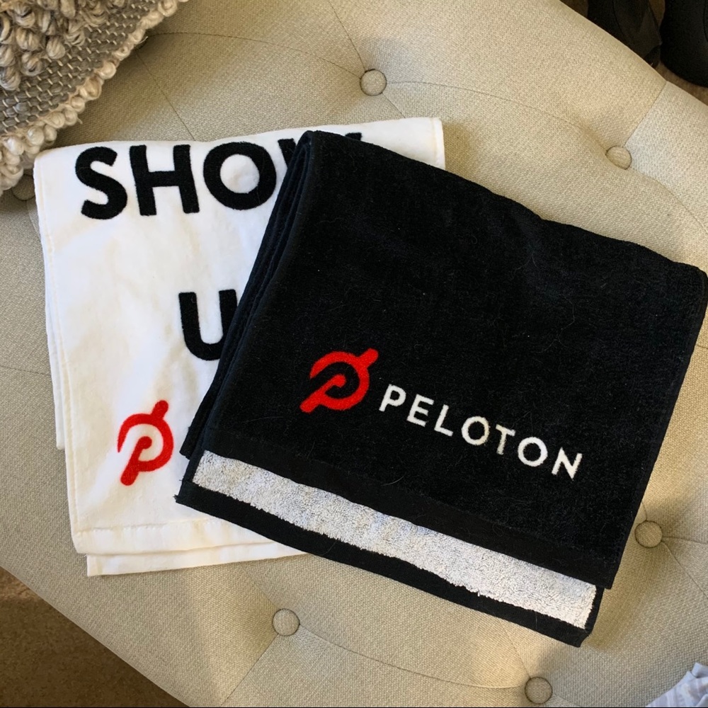 Two Peloton Sweat Towels